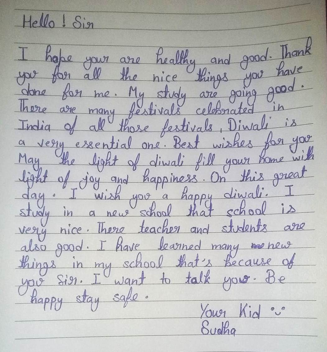 sudha letter