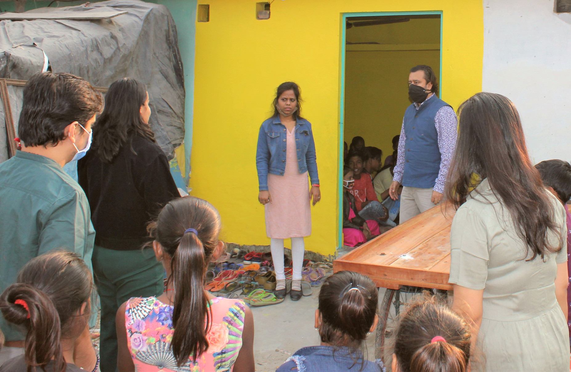 Sarthak classes are called yellow rooms for their distinctive yellow wall paint.