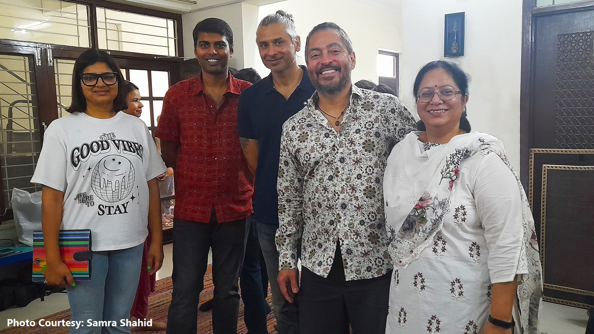 Sarthak volunteers with Miguel Zavala and Jaya Poonja from in3